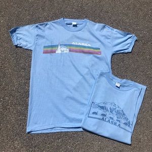 Vintage 80s Alaska Shirts Single Stitch